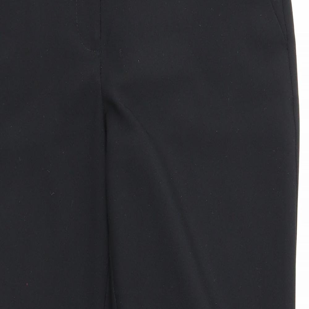 Dorothy Perkins Womens Black Polyester Trousers Size 10 Regular Zip