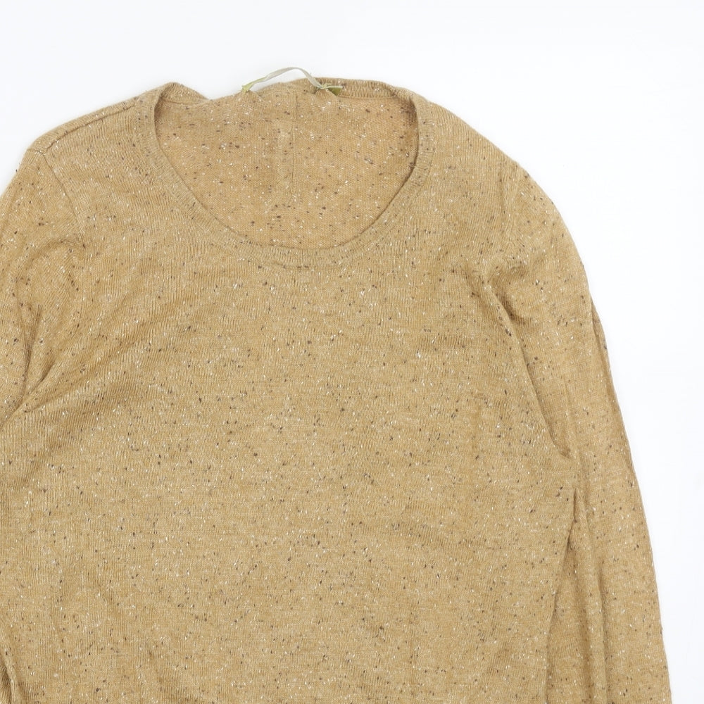 NEXT Womens Beige Scoop Neck Acrylic Pullover Jumper Size 12