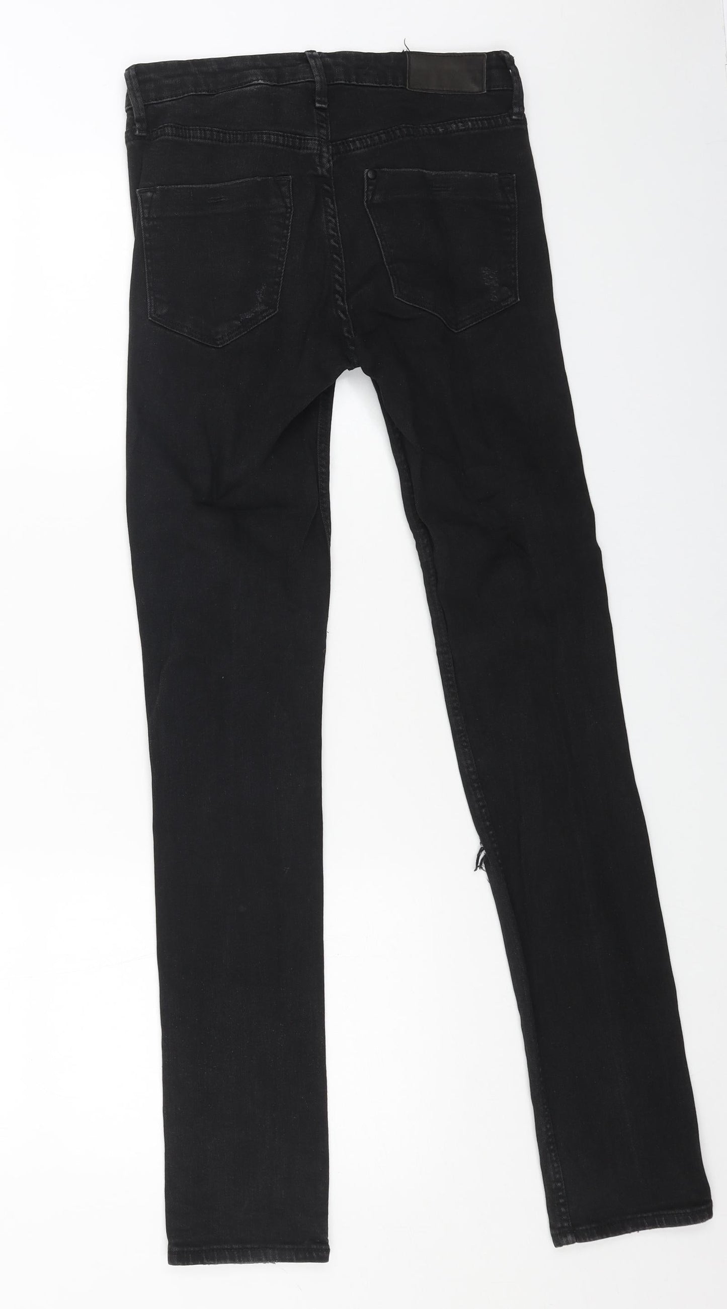 H&M Womens Black Cotton Skinny Jeans Size 25 in L30 in Regular Button