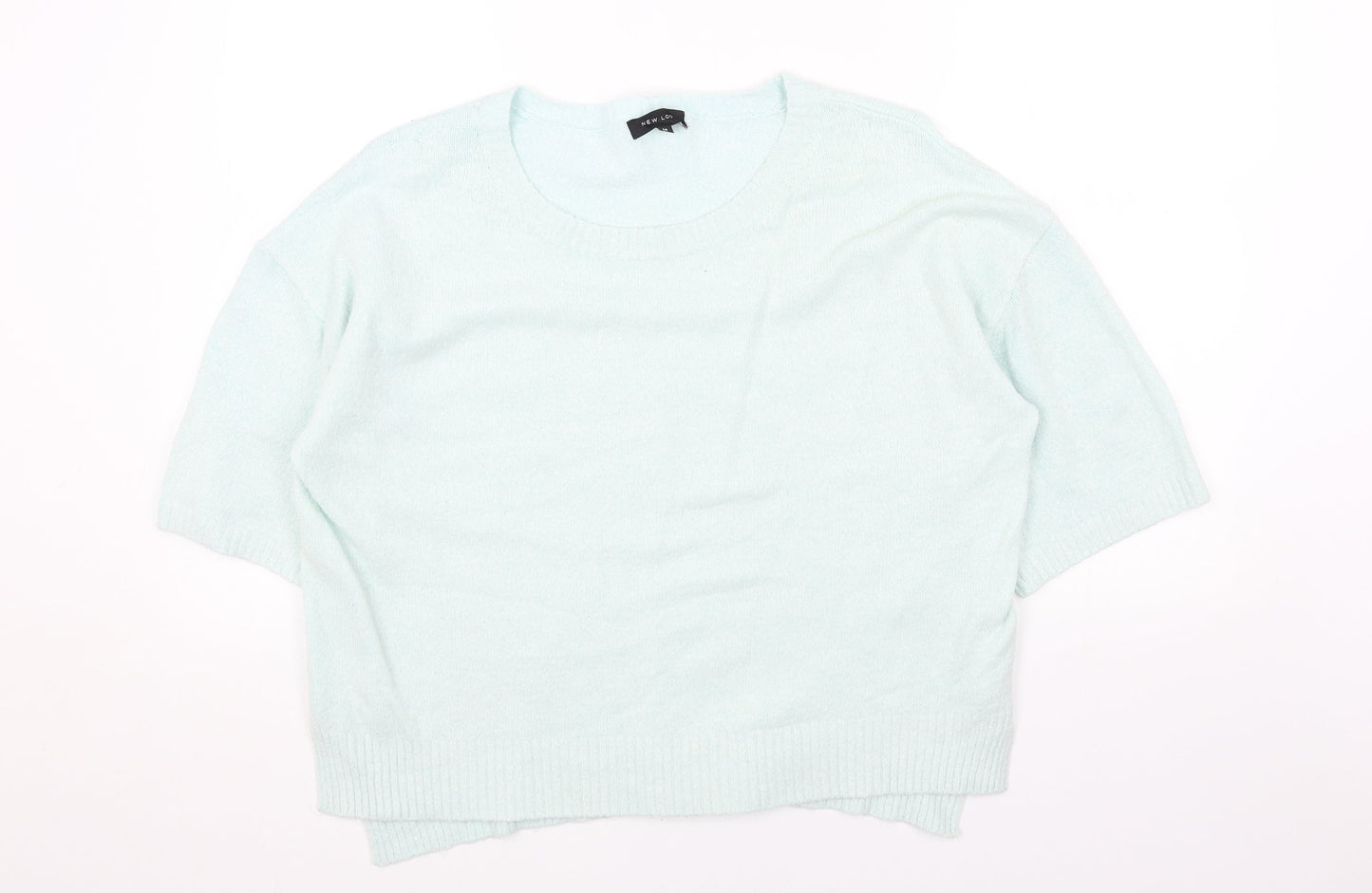 New Look Womens Green Scoop Neck Acrylic Pullover Jumper Size 14
