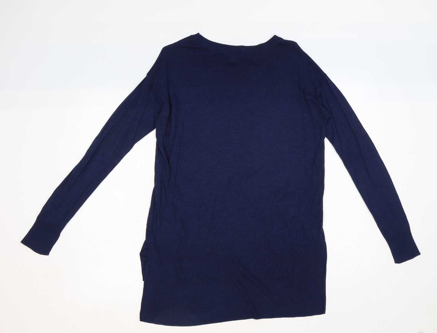 H&M Womens Blue Boat Neck Acrylic Pullover Jumper Size XS