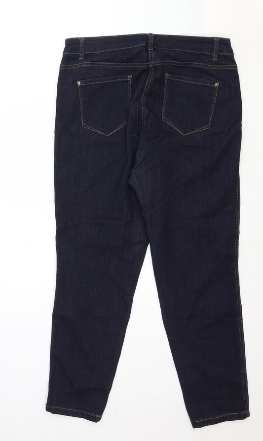 TU Womens Blue Cotton Straight Jeans Size 32 in Regular Zip