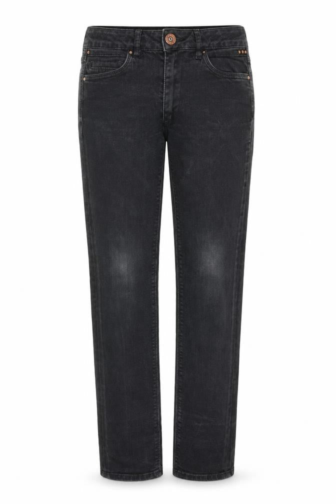 River Island Womens Black Cotton Straight Jeans Size 28 in Slim Zip