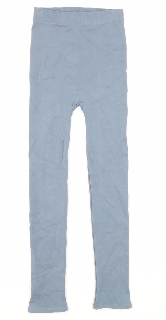 Zara Womens Blue Cotton Jogger Leggings Size XS L26 in