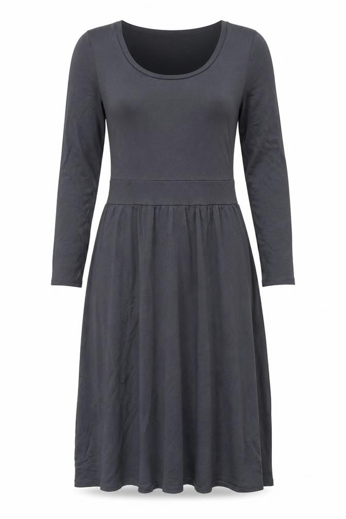 Finery Womens Grey Viscose Fit & Flare Size 12 Scoop Neck Pullover