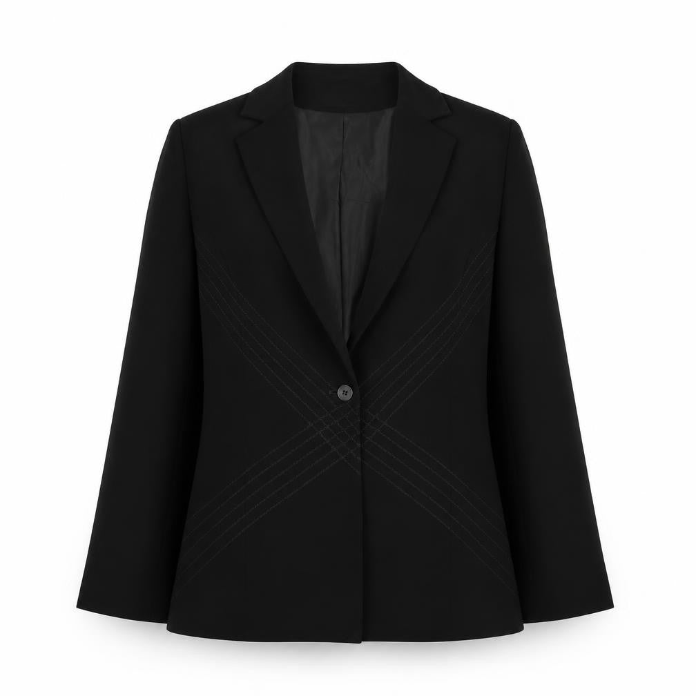 Linea Womens Black Jacket Blazer Size 12 Button