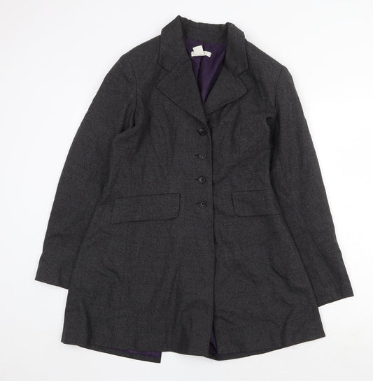 Matin blanc Womens Grey Pea Coat Coat Size 12 Button