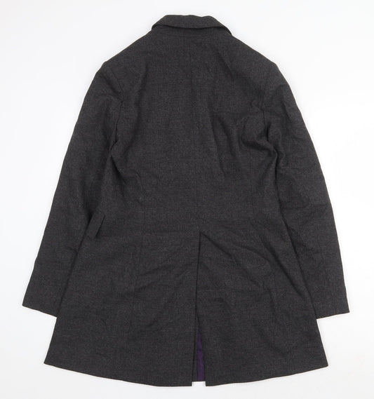 Matin blanc Womens Grey Pea Coat Coat Size 12 Button