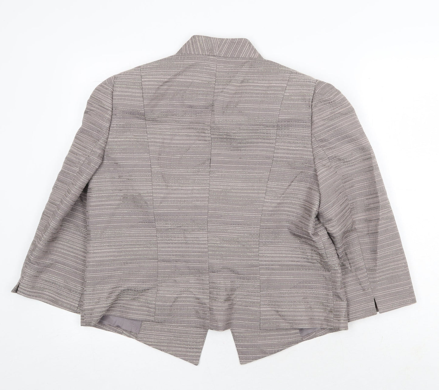 CC Womens Grey Striped Jacket Blazer Size 16 Button