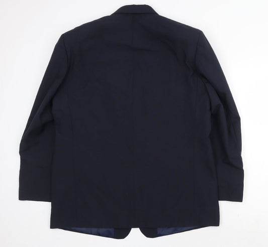 Premier Man Mens Blue Polyester Jacket Suit Jacket Size 44 Regular