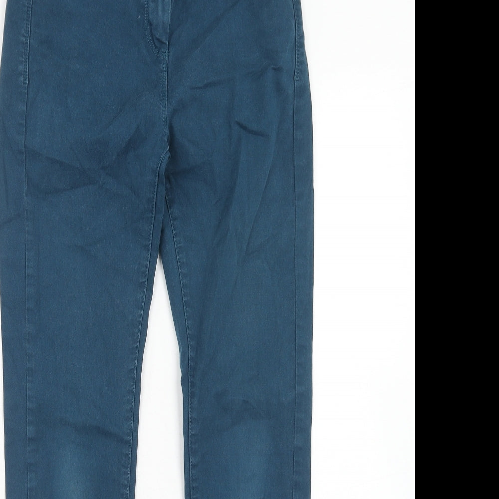 Marks and Spencer Womens Blue Cotton Skinny Jeans Size 8 Regular Zip