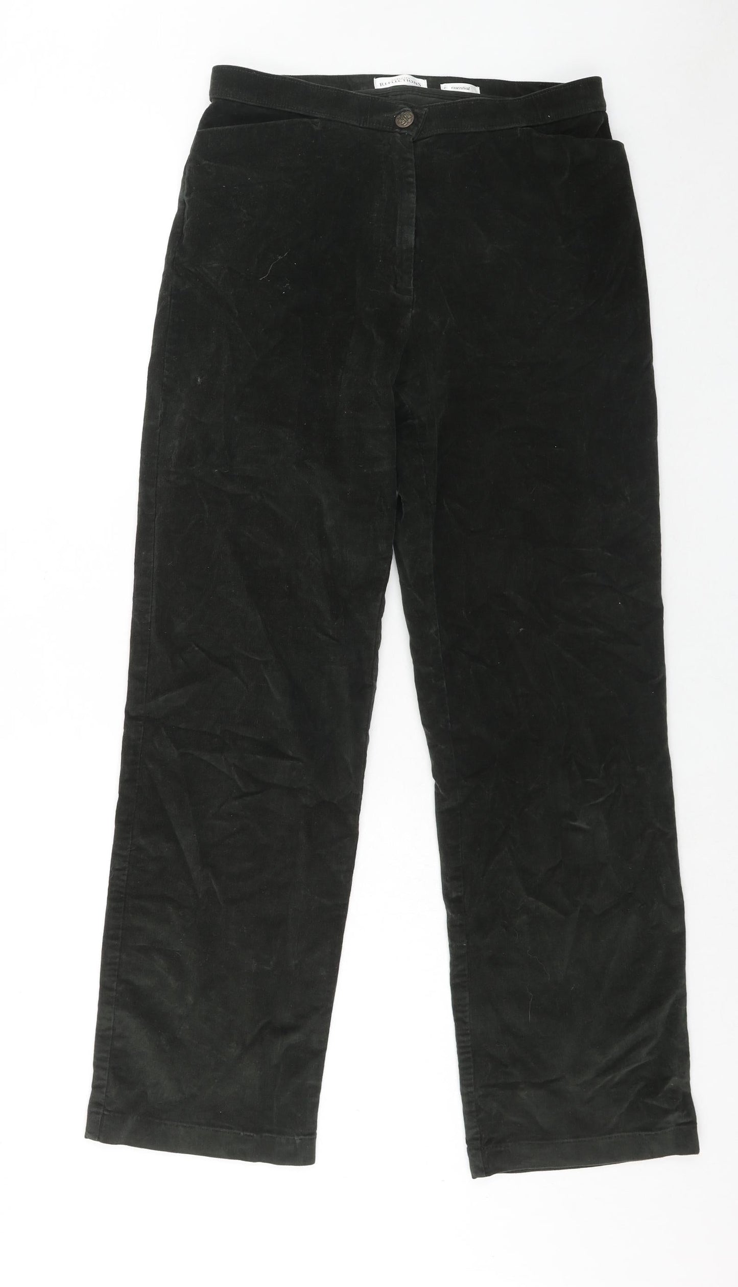Northern Reflections Womens Green Cotton Trousers Size 8 Regular Zip