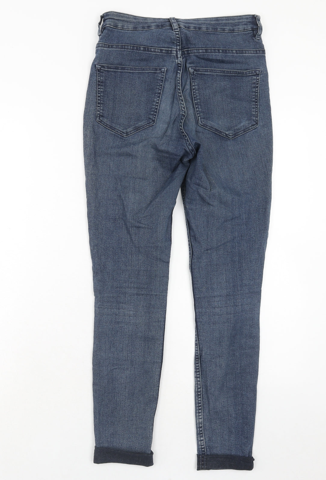 H&M Womens Blue Cotton Skinny Jeans Size 8 Regular Zip