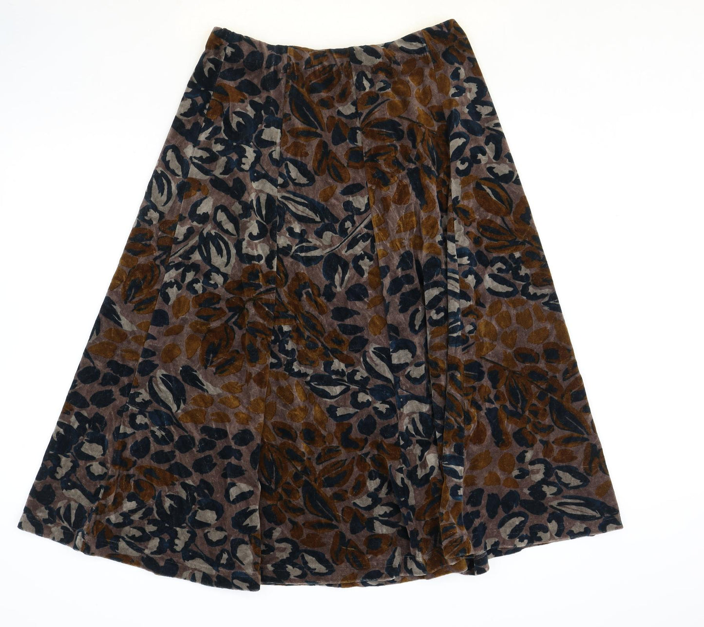 Preworn Womens Multicoloured Animal Print Cotton Swing Skirt Size 30 in - Leopard Pattern