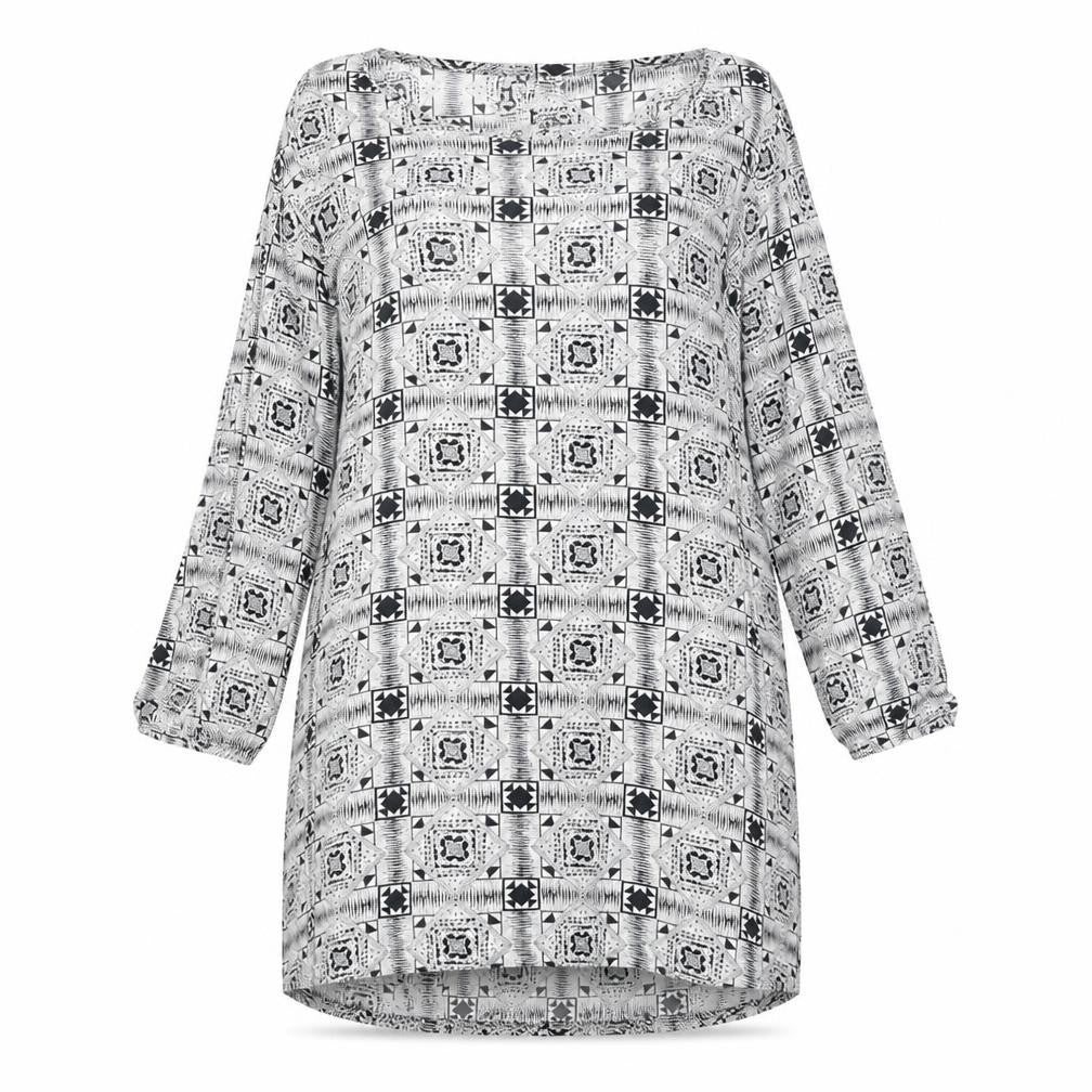 Staring at Stars Womens Black Geometric Viscose Basic Blouse Size S Scoop Neck - Cold Shoulder