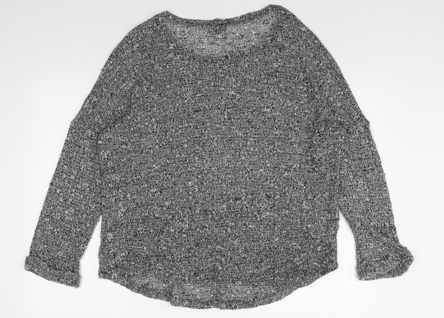 Sparkle & Fade Womens Grey Round Neck Rayon Pullover Jumper Size M Pullover