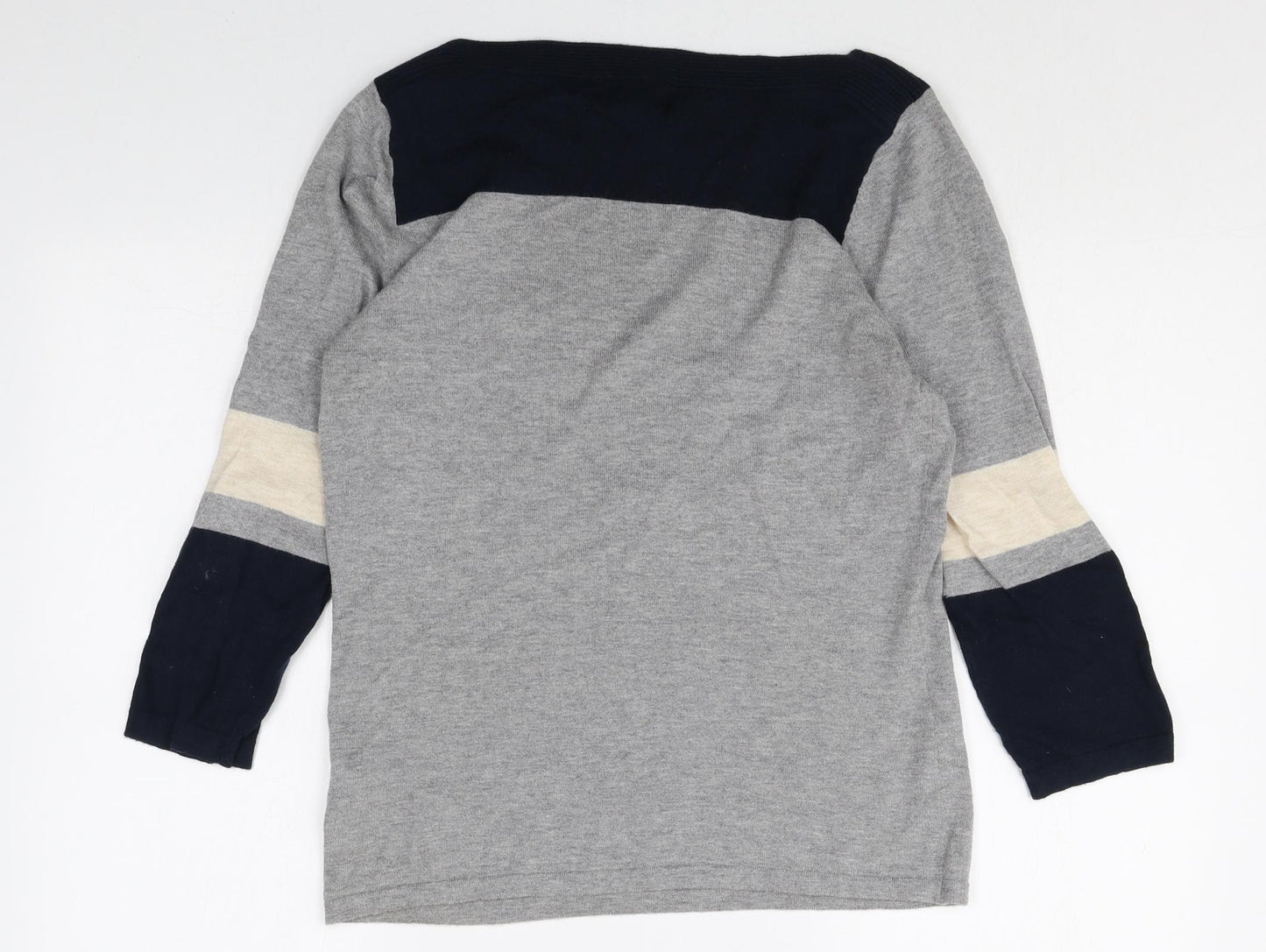 NEXT Womens Multicoloured Boat Neck Cotton Pullover Jumper Size 10 Pullover - Colour Block