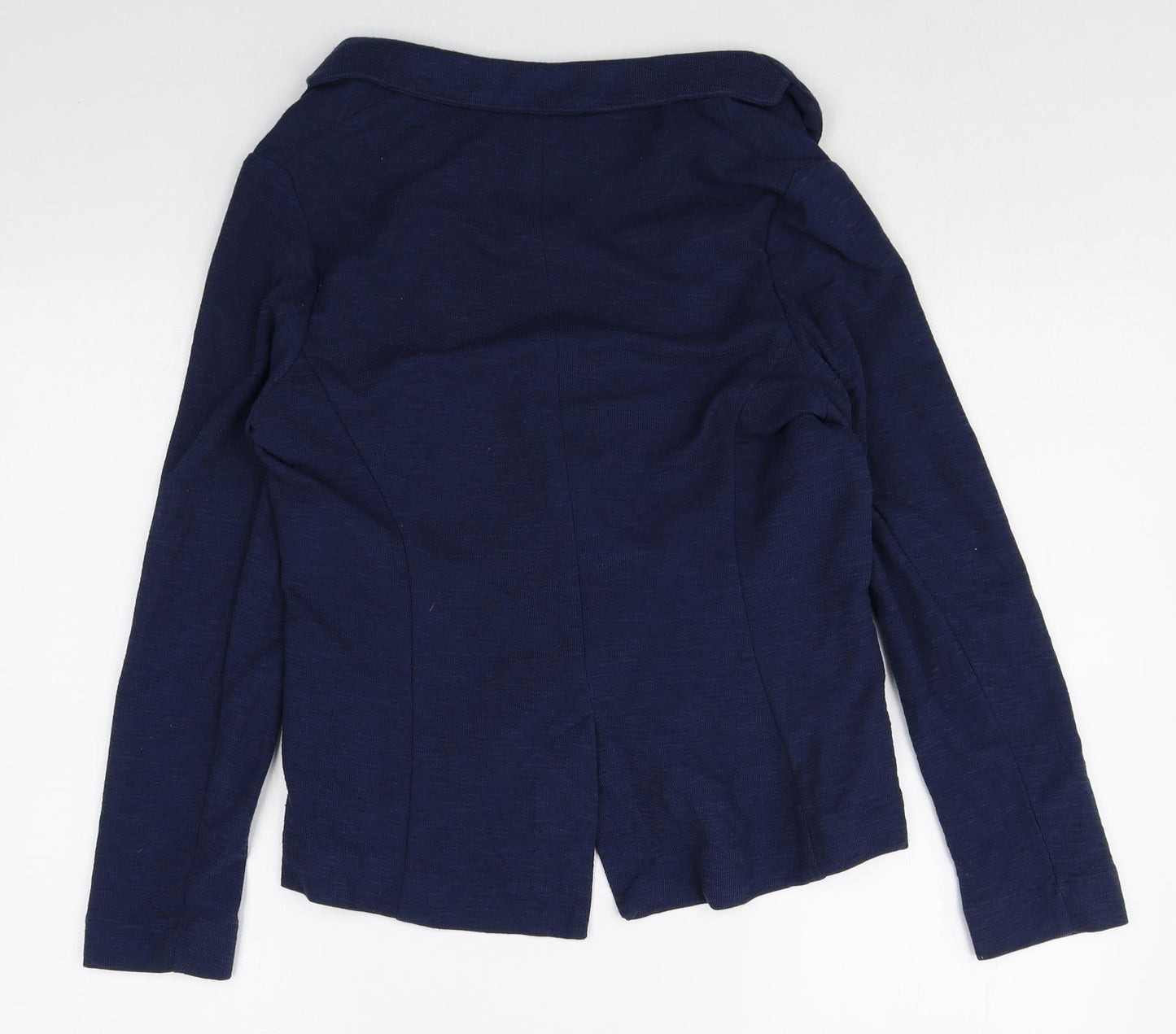 New Look Womens Blue Cotton Jacket Blazer Size 12 Button