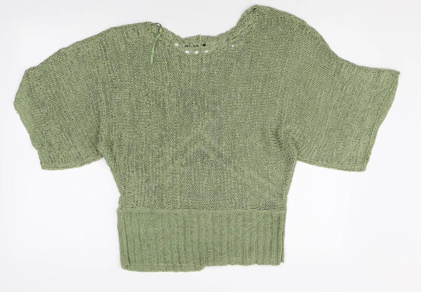 Paraphrase Womens Green Boat Neck Acrylic Pullover Jumper Size L