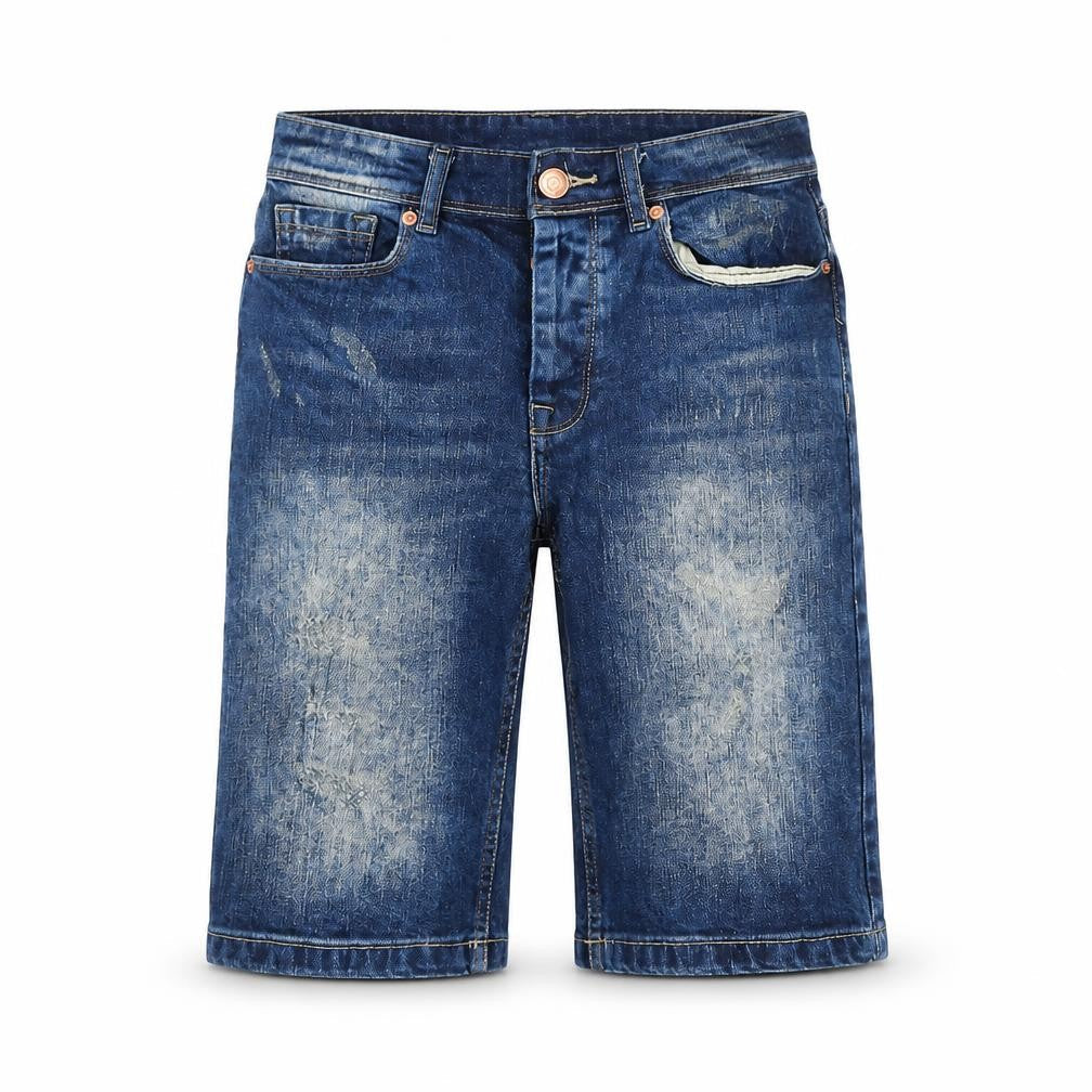 Burton Mens Blue Cotton Biker Shorts Size 28 in L11 in Slim Button