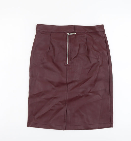 Noisy may Womens Red Polyester Straight & Pencil Skirt Size 26 in Zip