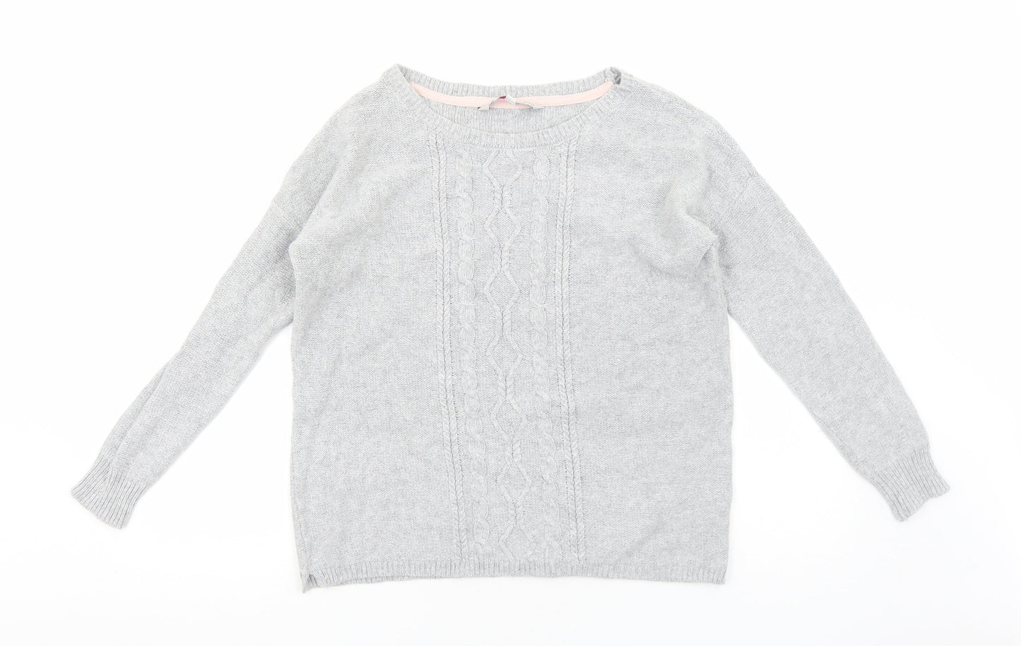 Crew Clothing Womens Grey Round Neck Acrylic Pullover Jumper Size 10