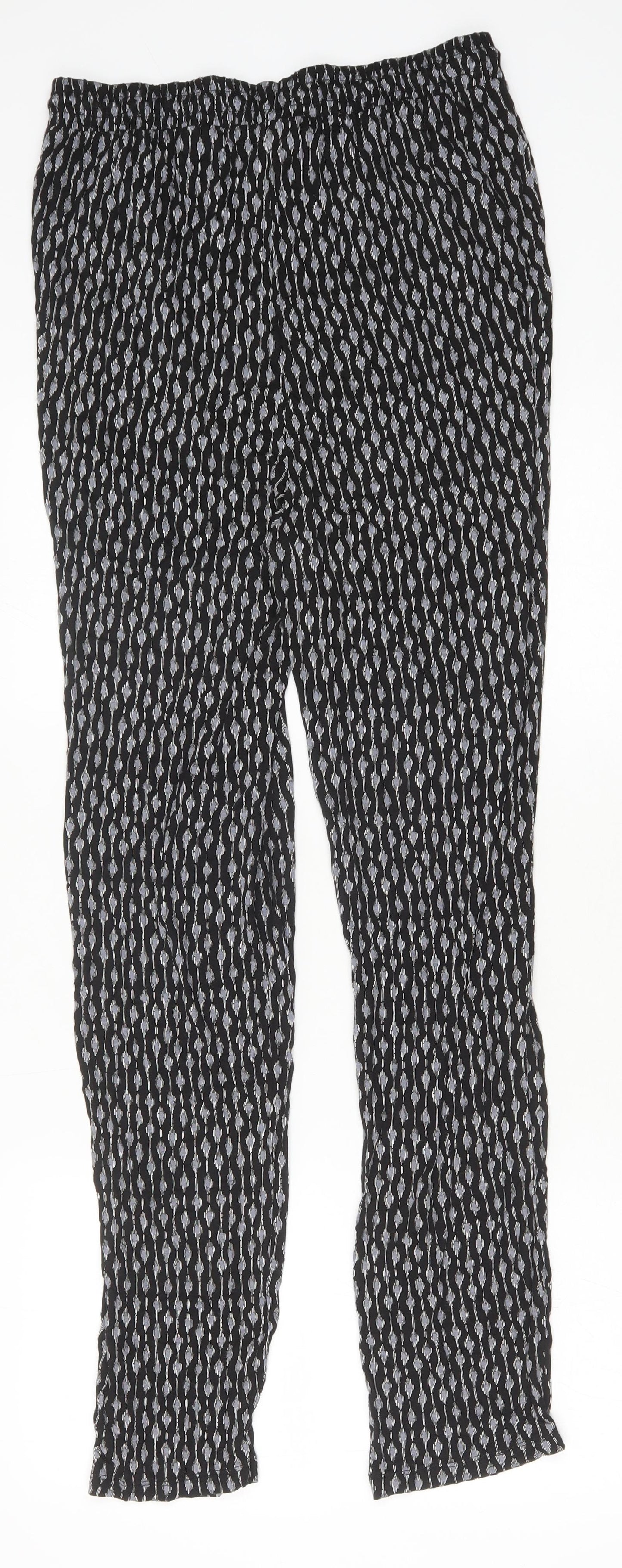 H&M Womens Black Geometric Viscose Jogger Leggings Size S