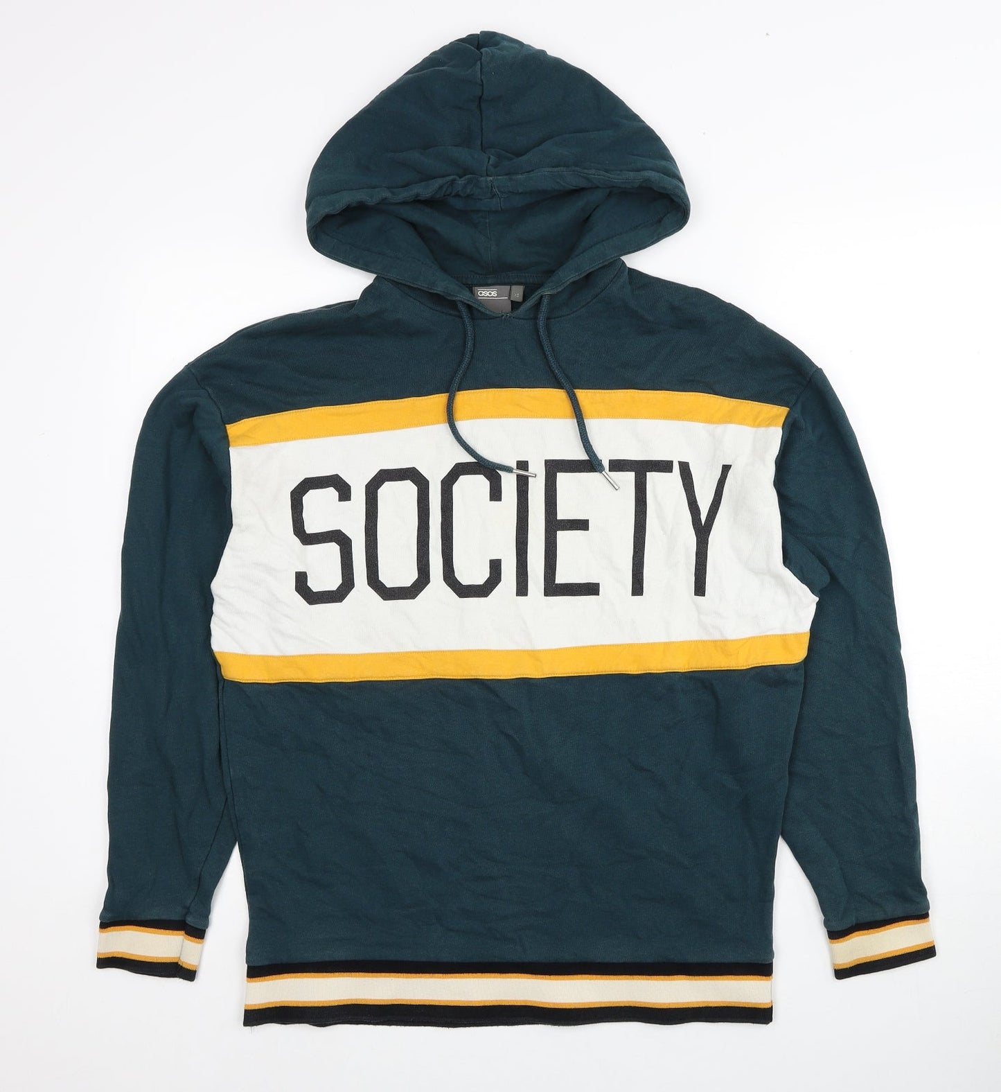 ASOS Mens Green Cotton Pullover Hoodie Size XS - Society