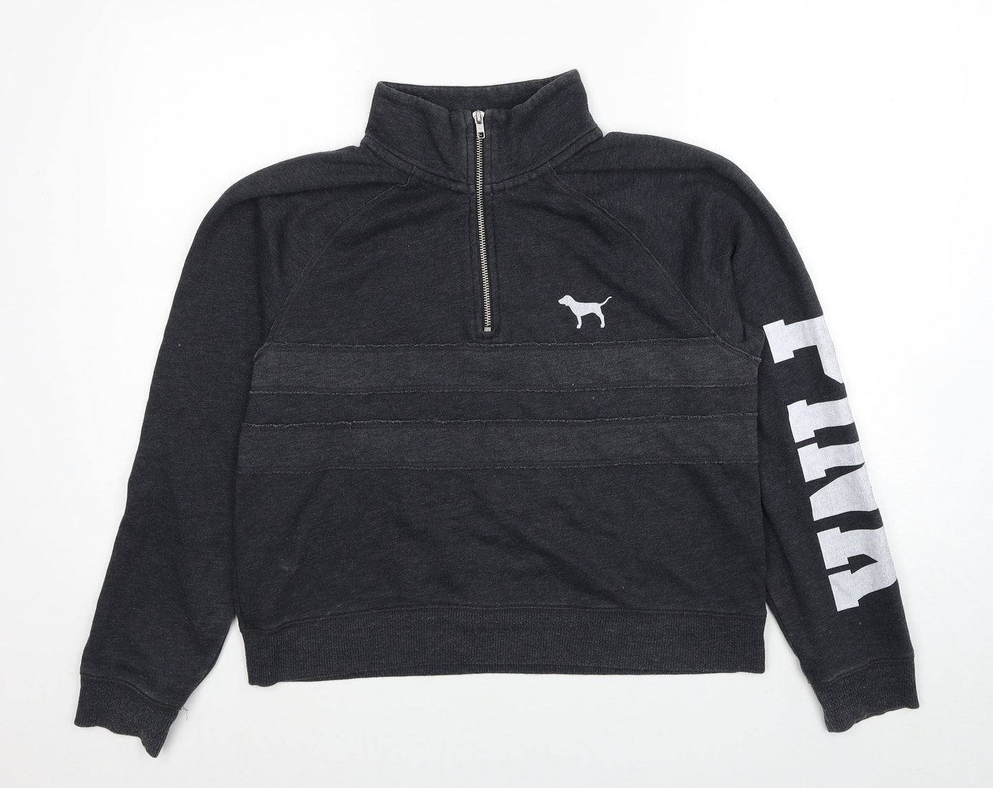 PINK Womens Grey Cotton Pullover Sweatshirt Size S Pullover
