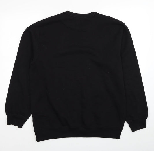 GU Womens Black Cotton Pullover Sweatshirt Size L Pullover