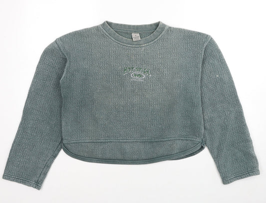 Hot Stick Womens Blue Cotton Pullover Sweatshirt One Size Pullover
