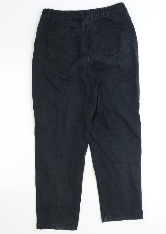 Classics Womens Black Cotton Straight Jeans Size 30 in Regular Zip