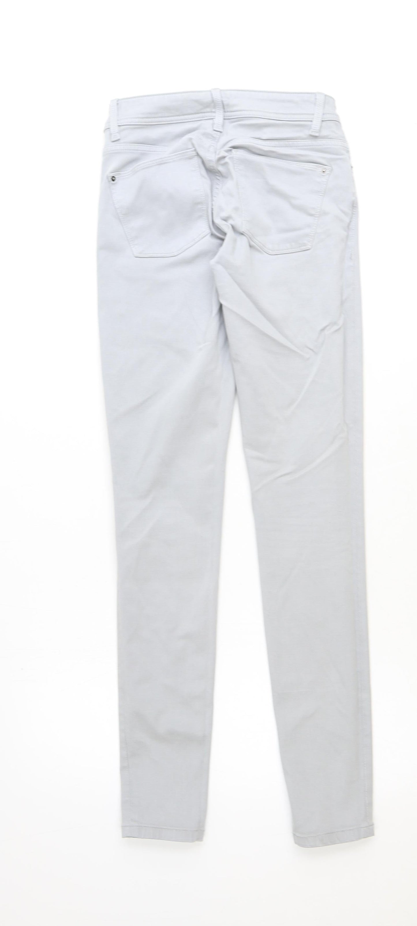 Preworn Womens Grey Cotton Skinny Jeans Size 25 in Regular Zip