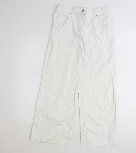 Hoxton Womens White Cotton Straight Jeans Size 28 in Regular Zip