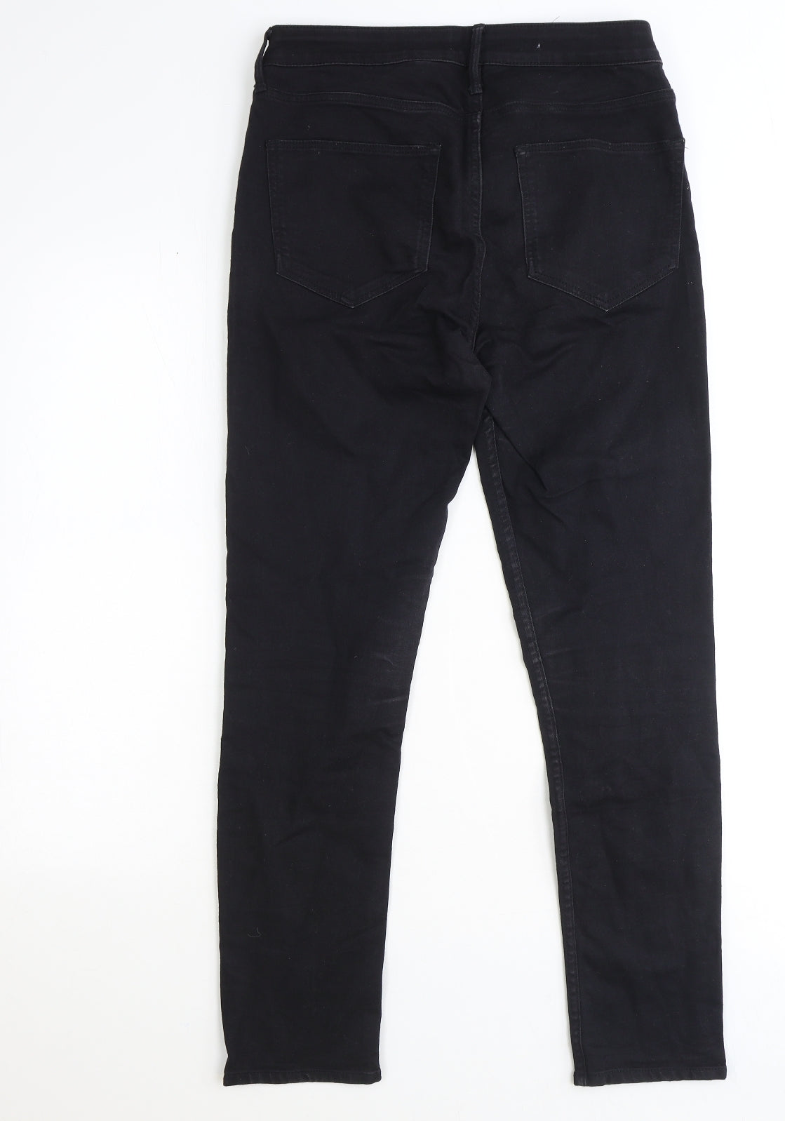 Denim Womens Black Cotton Straight Jeans Size 30 in Relaxed Zip