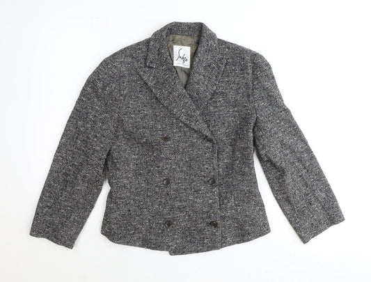 Sahra Womens Grey Wool Jacket Blazer Size 10