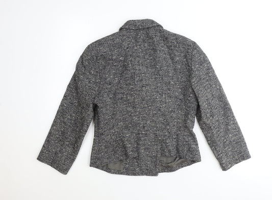 Sahra Womens Grey Wool Jacket Blazer Size 10