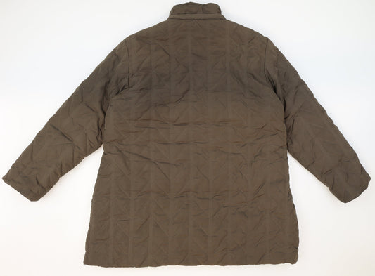 Catkin Womens Brown Quilted Coat Size 4XL Zip
