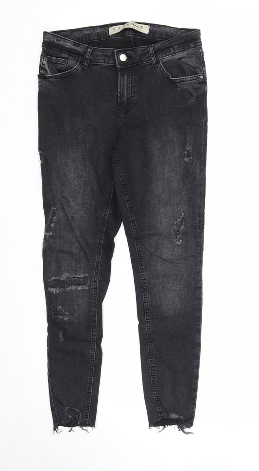 Denim & Co. Womens Black Cotton Skinny Jeans Size 10 Regular Zip