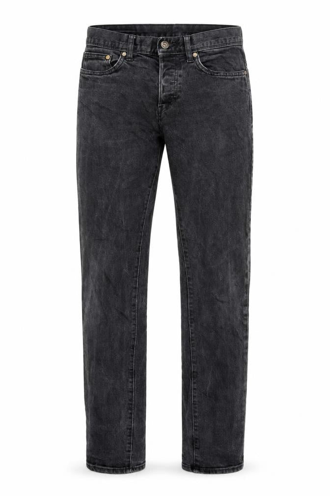 Preworn Mens Black Cotton Straight Jeans Size 30 in L32 in Slim Button