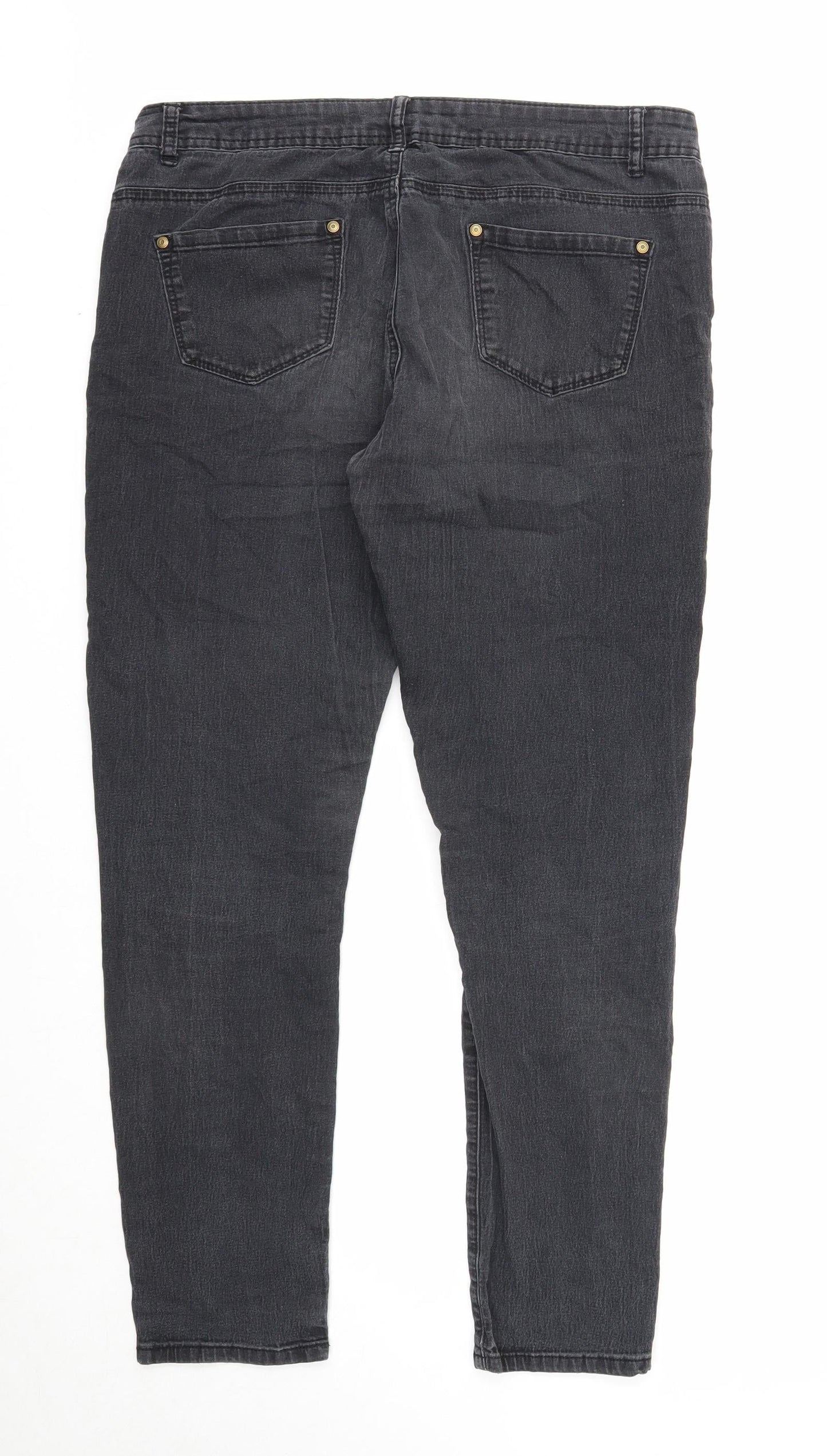 Originals Womens Black Cotton Skinny Jeans Size 14 Regular Zip
