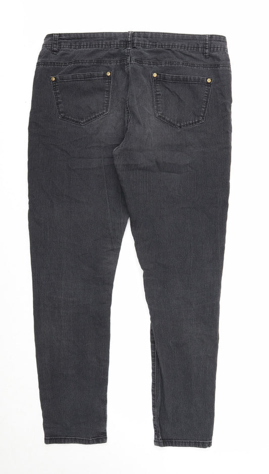 Originals Womens Black Cotton Skinny Jeans Size 14 Regular Zip