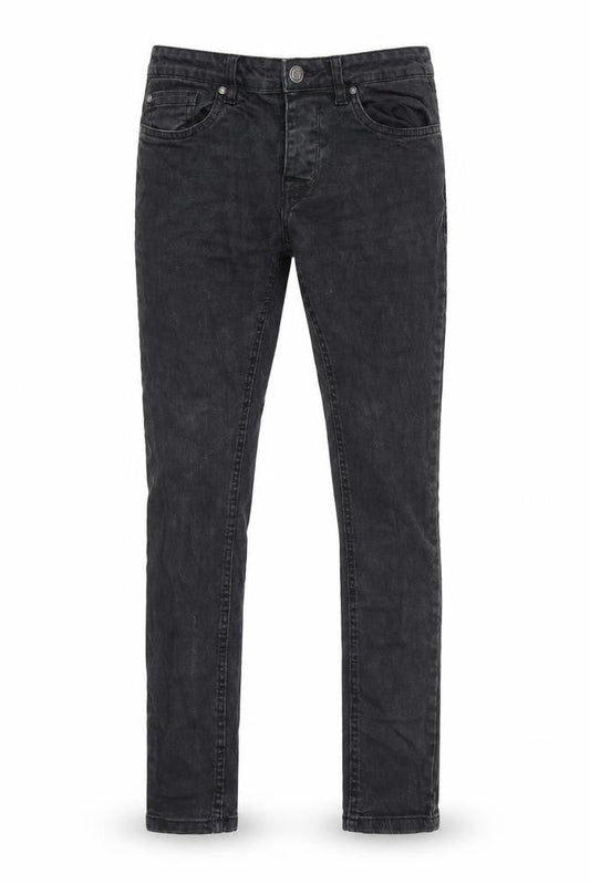 Brave Soul Mens Black Cotton Skinny Jeans Size 30 in L32 in Regular Zip