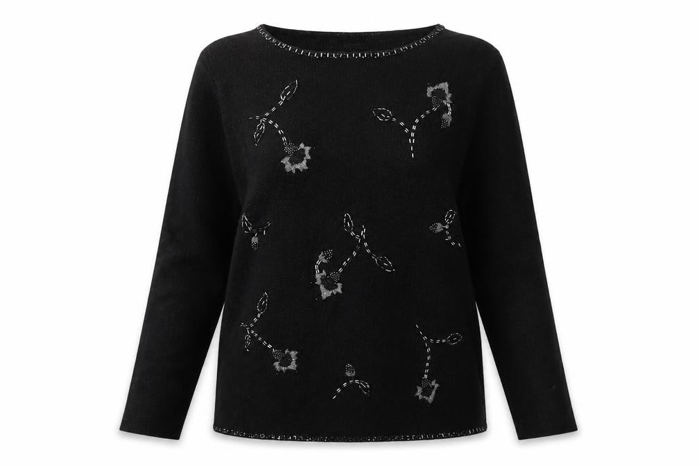 Marks and Spencer Womens Black Scoop Neck Acrylic Pullover Jumper Size 12