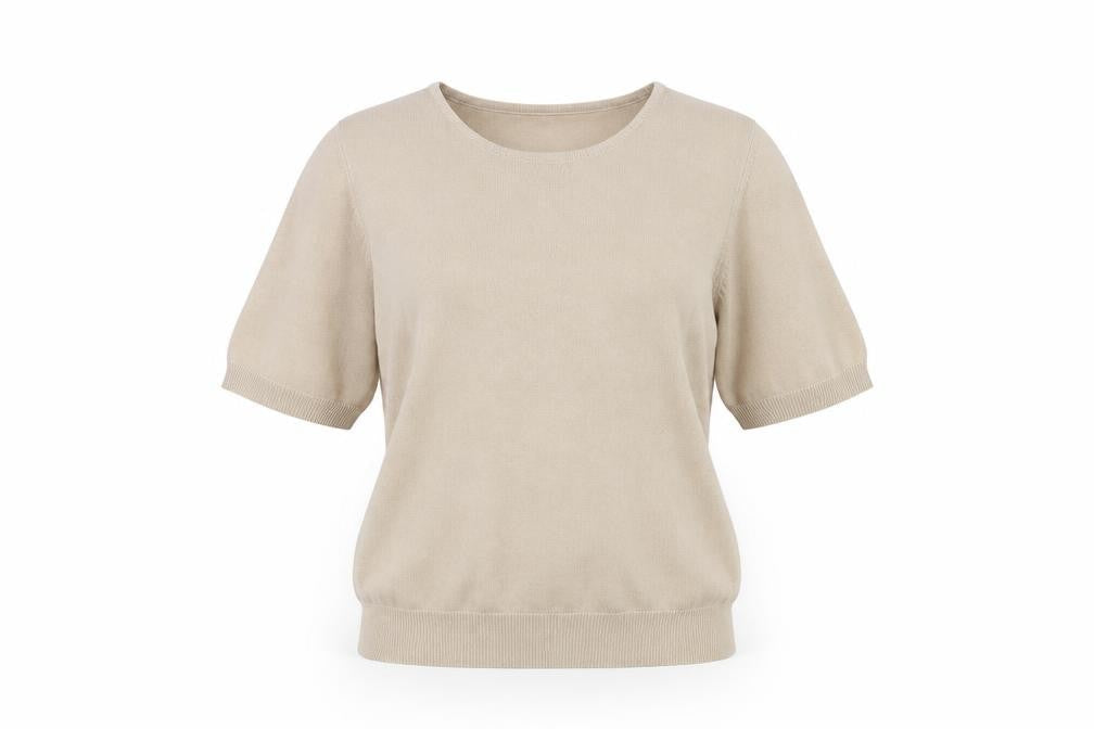 Marks and Spencer Womens Beige Scoop Neck Acrylic Pullover Jumper Size 12