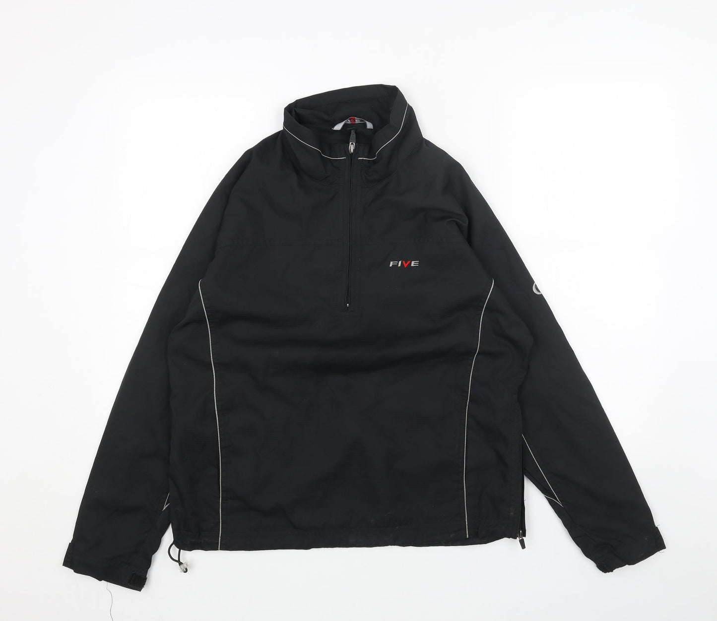 FIVE Womens Black Polyester Pullover Sweatshirt Size 10 Zip