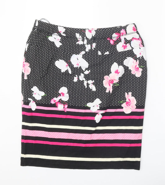 Eugen Klein Womens Black Geometric Polyester Straight & Pencil Skirt Size 32 in