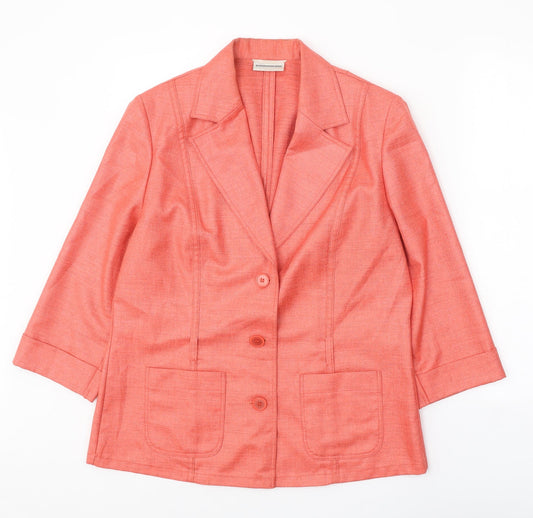 Sommermann Womens Pink Polyester Jacket Blazer Size 12