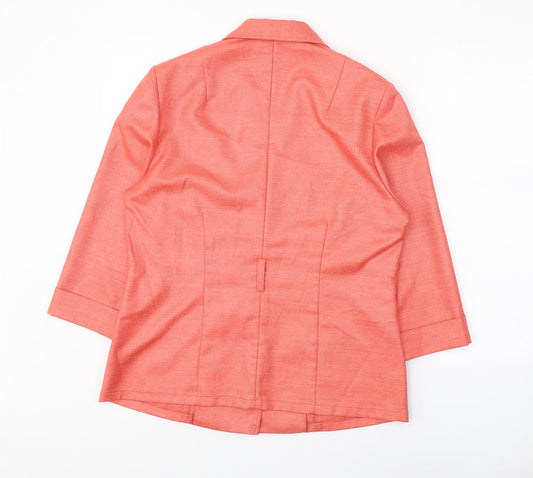 Sommermann Womens Pink Polyester Jacket Blazer Size 12