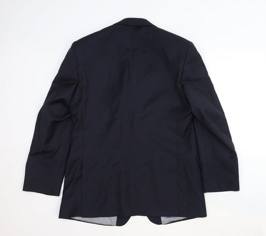 Stvdio Mens Blue Wool Jacket Suit Jacket Size 40 Regular